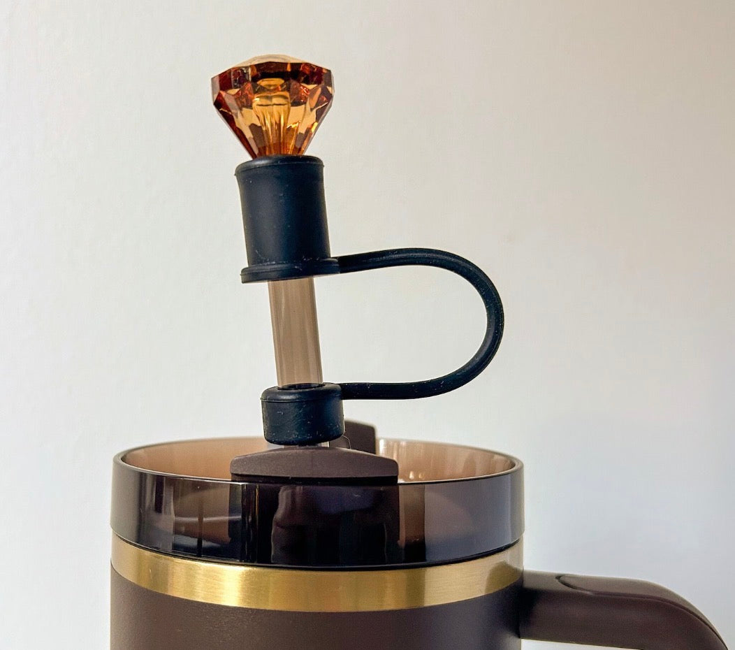 Luxury Gem Straw Topper – Reusable Crystal-Inspired Drink Charm